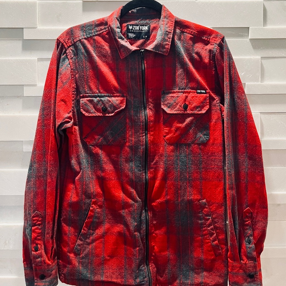 Zoo York Red Plaid Flannel Shirt Jacket Grunge - Men’s S/P